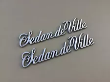 1985-1993 Cadillac Sedan Deville Emblem Side Quarter Panel Script Logo OEM *