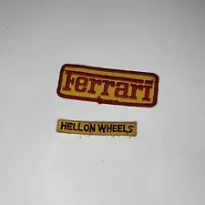 Ferrari Badge Embroidered Patch Yellow/Red & Hell on Wheels Patch