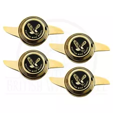 Gold Spinner Caps with Dayton Gold & Black Wire Wheel Chip Emblems, Set of 4