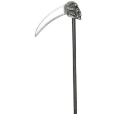 Grim Reaper Skeleton Scythe Sickle Weapon Prop Halloween Costumes Accessory