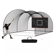 Baseball Batting Cage Net for Home Practice,Enclosed Hitting Cage Net and Fra...