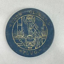 BLUE EARLY 1900s RARE CHEW CLIMAX PLUG TOBACCO CLAY POKER CHIP FREE SHIPPING