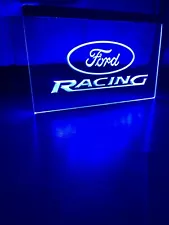 FORD RACING NEW LED NEON BLUE LIGHT SIGN 8x12