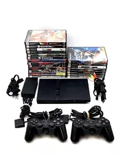 Sony PlayStation 2 Slim Console And Accessories Lot - Black, NBA 2K8, SSX & More