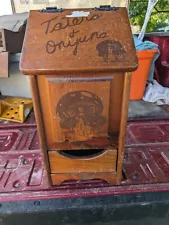 Vintage Potato N Onion Wooden Bin Storage Box Farmouse Primitive Taters n Onyons