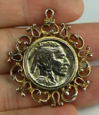 vintage 1936 Buffalo Nickel Indian Head Pendant ESTATE SALE.