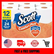 Scott Comfortplus Toilet Paper Bath Septic Safe Unscented Thick Tissue 12 Rolls