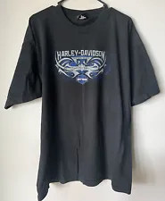 Harley Davidson Iraq Arabic Kuwait Baghdad Black Graphic T-Shirt Men's XXL 2004