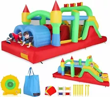 8x8.2FT Kids Inflatable Obstacle Course w/Dual Tunnels, Large Slide, Obstaclesð¤½