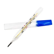 1 PC Glass Accuracy Thermometer Mercury-Free Dual Scale Classic Traditional 2ml