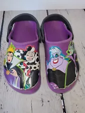 Disney Villains Purple Crocs Maleficent Cruella Ursula Evil Queen Sz 13 Rare HTF