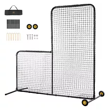 VEVOR L Screen Baseball Pitching Net for Batting Cage Softball Screen 7x7ft