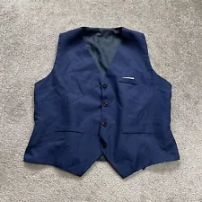 Unbranded Dress Vest Suit Mens XL Navy Blue Waistcoat Single Breasted Formal