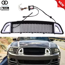 For 2013-2014 Ford Mustang Front Upper Grill Mesh Grille W/ DRL LED Light