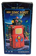 MASUDAYA 1950's Style Tin Wind-Up Motor Japanese Toy - MINI SONIC ROBOT