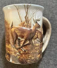 Terry Redlin 3d Mug Hadley Deer Autumn Run Sculptured Handle Wildlife Art 2002