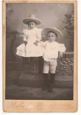 1890s San Antonio Texas Hispanic? Siblings in Straw Sombreros CC Photo by RABA