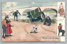 Early Driver Crash into River "Motor Car for Sale~Water Cooled" Tucks Thackeray