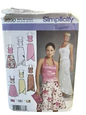 Simplicity Sewing Pattern 4990 Skirt Top Purse Dress Summer Misses Size 6-12