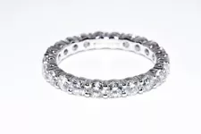 $6,000 2.00CT ROUND CUT WHITE LAB GROWN DIAMOND ETERNITY 14K WHITE GOLD BAND