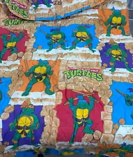 TEENAGE MUTANT NINJA TURTLES Twin Bed Blanket Vtg 1988 Mirage Studios