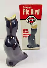 Vintage Norpro Ceramic Pie Bird Black In Original Box