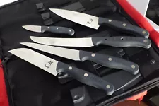 Unmarked Ontario USA 5 Piece Kitchen Prototype Knife Set & case