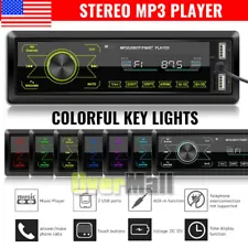 Single Din USB/SD AUX Bluetooth Multimedia FM Radio Car Stereo Receiver 60W x4