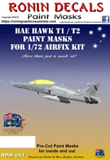 1/72 Ronin Decals BAe Hawk T1/T2 Paint Masks for Airfix Kit