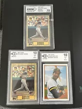 1987 Topps Barry Bonds Rookie Card Lot of 3 GRADED 10 RC’s ~ Gorgeous Rookies !