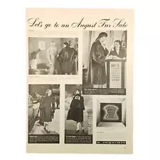 1942 Hollander Furs Vintage Print Ad August Fur Sale For Lasting Loveliness