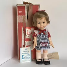 1974 Horsman TESSIE TALK VENTRILOQUIST DOLL w/Box & Paperwork 18” Tall