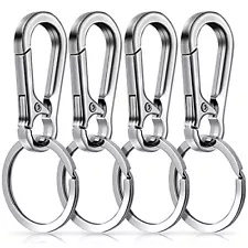 4 Pack Metal Keychain Carabiner Clip Key Ring Holder for Car Keys Purse Finder