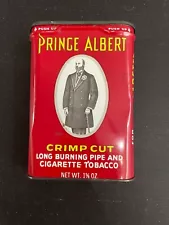 Prince Albert Crimp Cut Pipe Cigarette Tobacco Tin Can Pocket Vintage Metal Red