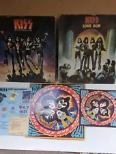 KISS Vintage Vinyl Albums Destroyer Rock N Rollover and Love Gun