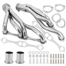 Stainless Shorty Exhaust Manifold Header For Chevy 265-400 V8 Small Block SBC (For: Pontiac)