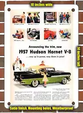 METAL SIGN - 1957 Hudson Hornet V8 Hardtop - 10x14 Inches