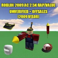 Roblox AGED 2009 AC 2.5K RAP/VALUE UNVERIFIED + ITEMS/OFFSALES 2009 VISOR (RARE)