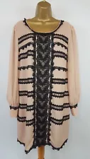 BNWT NEW £65 16 OASIS NUDE & BLACK LACE EFFECT SHIFT DRESS PLENTY FOR SALE