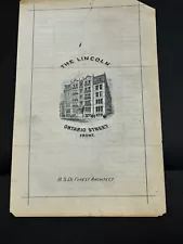 1881 Prospectus for Lincoln Apartment House in Cleveland Ohio with Color Diagram