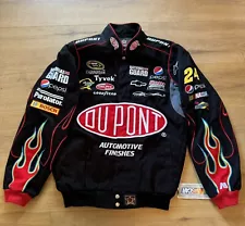 Jeff Gordon JH Design Dupont Flame Nascar Sprint Racing Jacket Mens Small Black