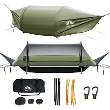 1/2 Person Camping Flat Lay Hammock Tent with Mosquito Net and Fly Hanging Bed