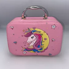 Unicorn Pony Makeup Case for Kids - Empty, Zipper Closure, Handle