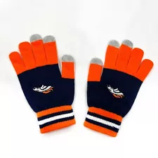 NFL Team Logo Denver Broncos Stretch Knit Gloves with Texting Tips - New