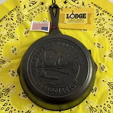 New Lodge No. 5 National Trappers Association Cast Iron Skillet, Advertising