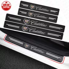 4x Cadillac Car Door Plate Sill Scuff Cover Anti Scratch Decal Sticker Protector