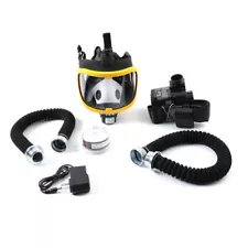 Electric Full Face Gas Mask Constant Flow Respirator Supplied Air Fed System