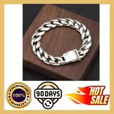 HIGH QUALITY Silver BRACElLET For Men Jewelry Heavy Link Bangle Best Gift