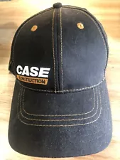 Men's Case Construction Cap. Hook & Loop Close. Adjustable, Black W Gold Stitch