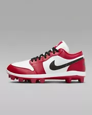 Mens Air Jordan 1 Retro MCS Low Chicago Gym Red White Black Baseball Cleats